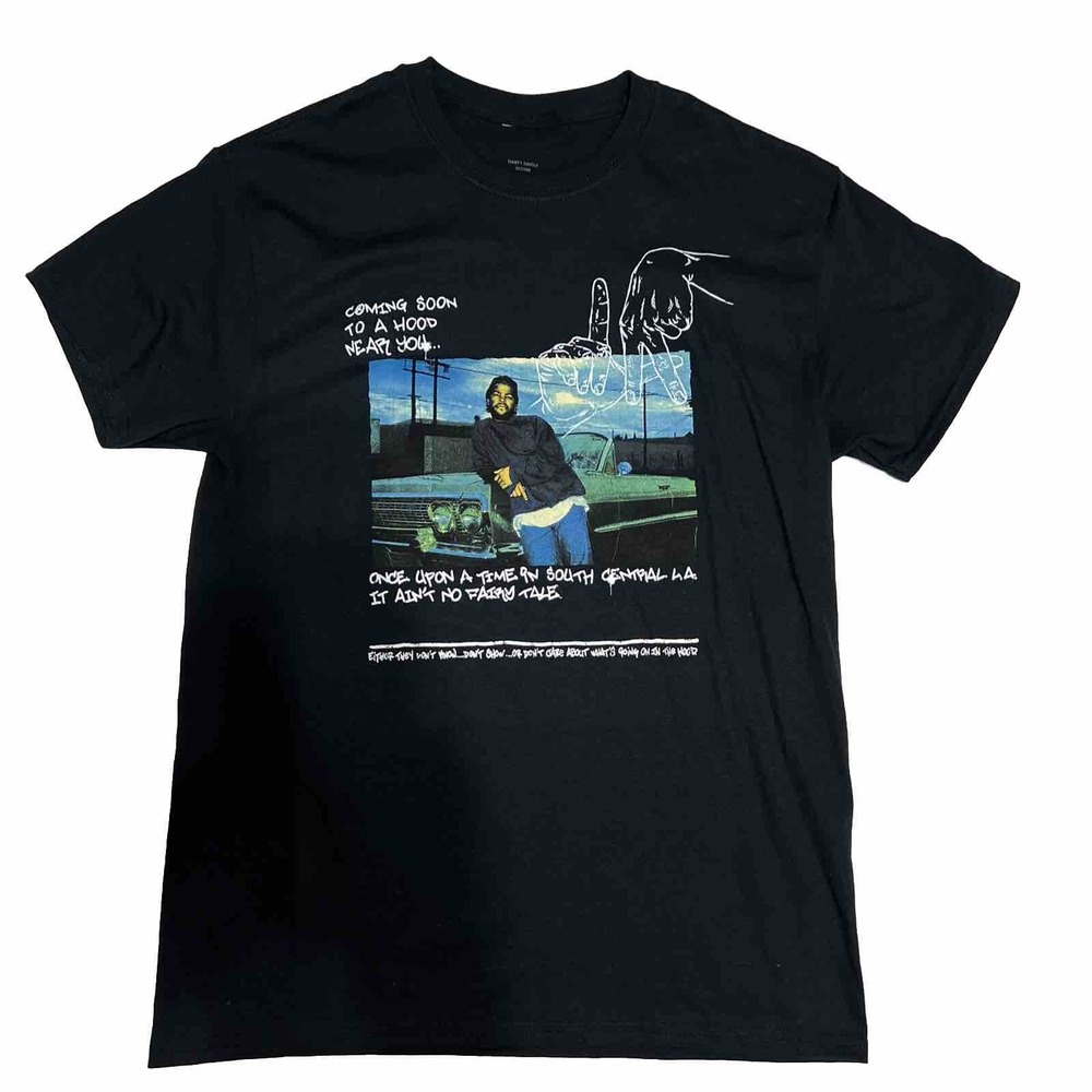 Boyz In The Hood Mens Medium Black Graphic T-Shirt  90s Pop Culture Ice Cube